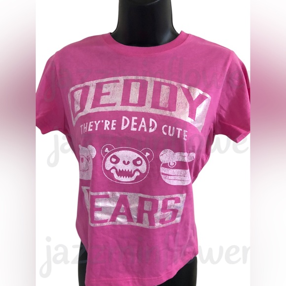 Deddy bears Pink and silver They’re DEAD cute‎ graphic print tshirt size Medium - Picture 1 of 9